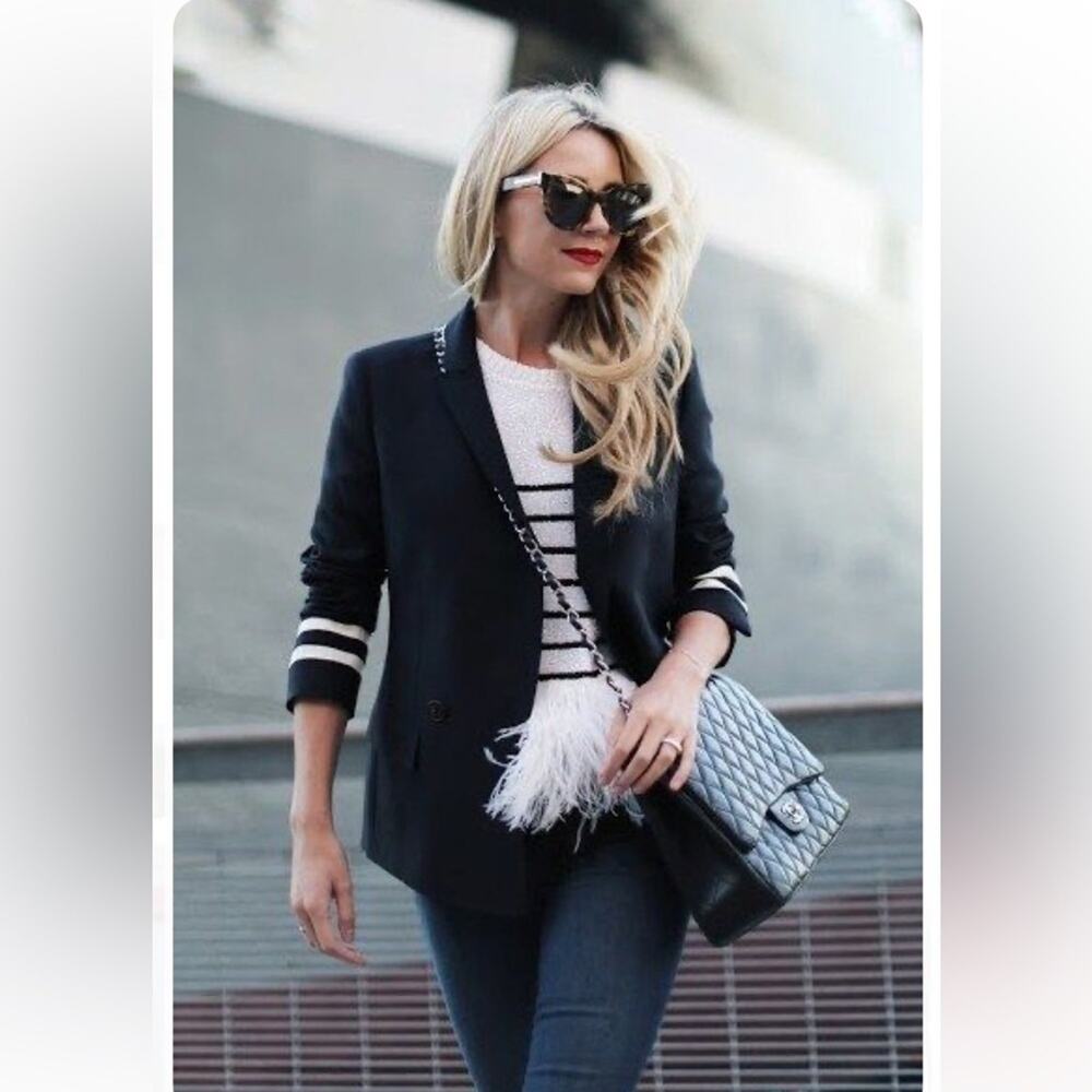 J.Crew X Net-a-porter limited edition nautical wool navy blazer size 2